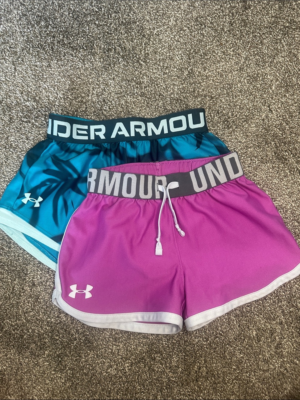 Under Armour Women’s Magenta and Teal Athletic Shorts Pack